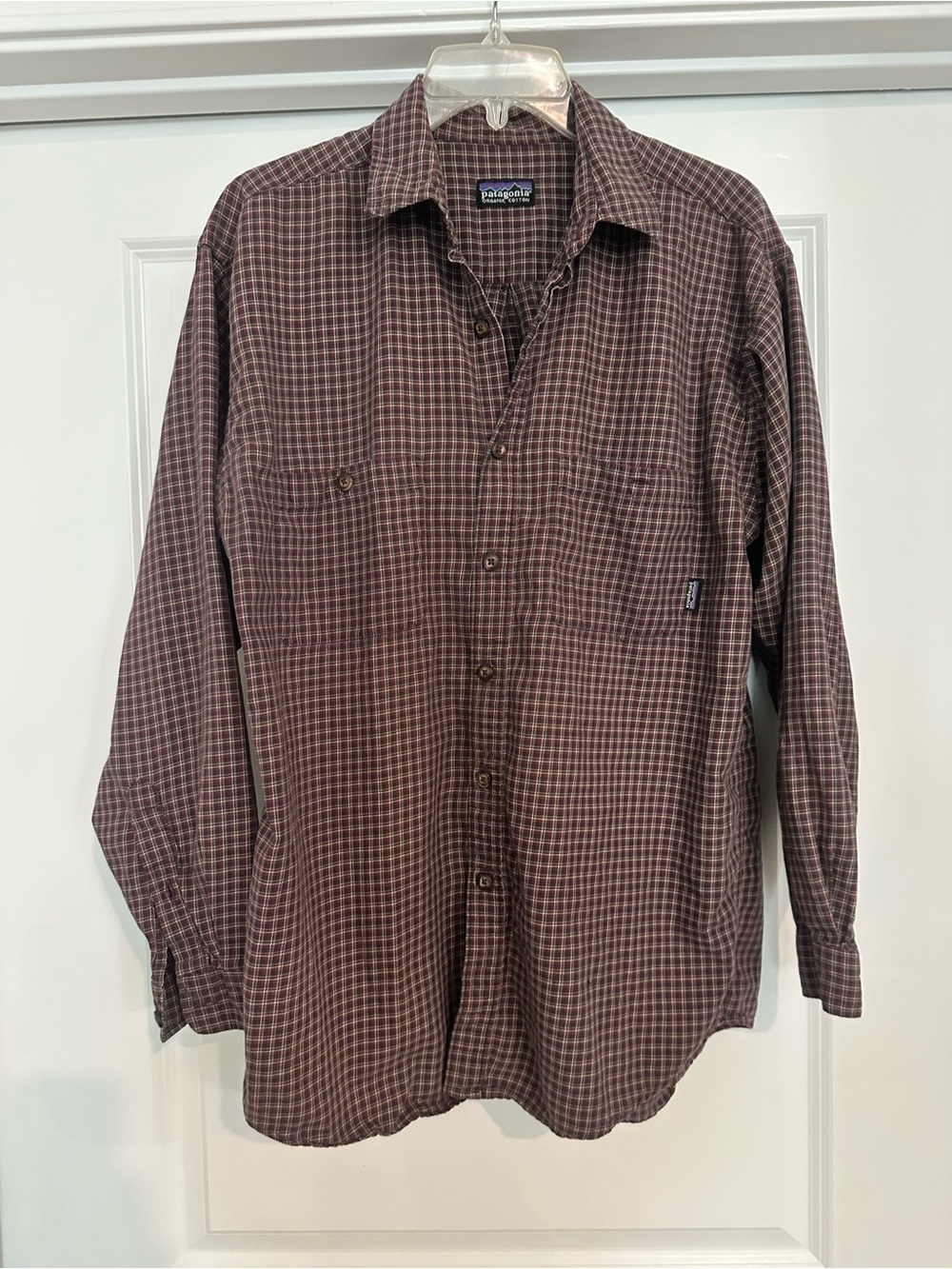 Patagonia Men’s Brown Check Long-Sleeve Button-Down Shirt
